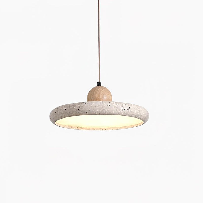 Natural Stone Disc Pendant Light  -  Wooden for Island Ambient Lighting M139