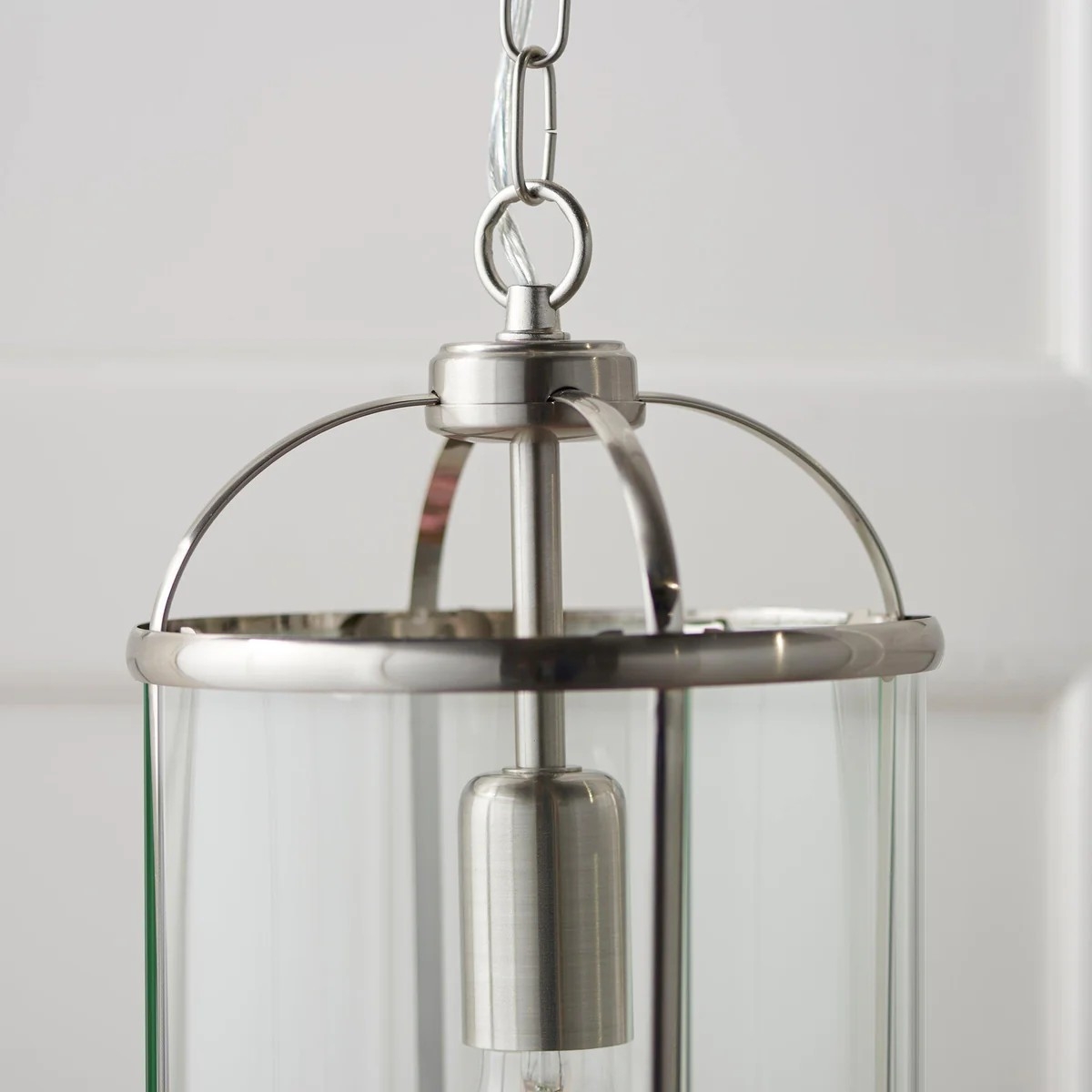 Luxvana Bell Shaped Glass Pendant Light - Industrial Metal Lantern Design Fixture for Kitchen T866