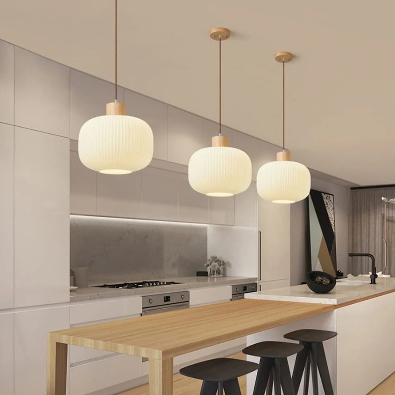 Nordic Ribbed Glass Pendant Light S135