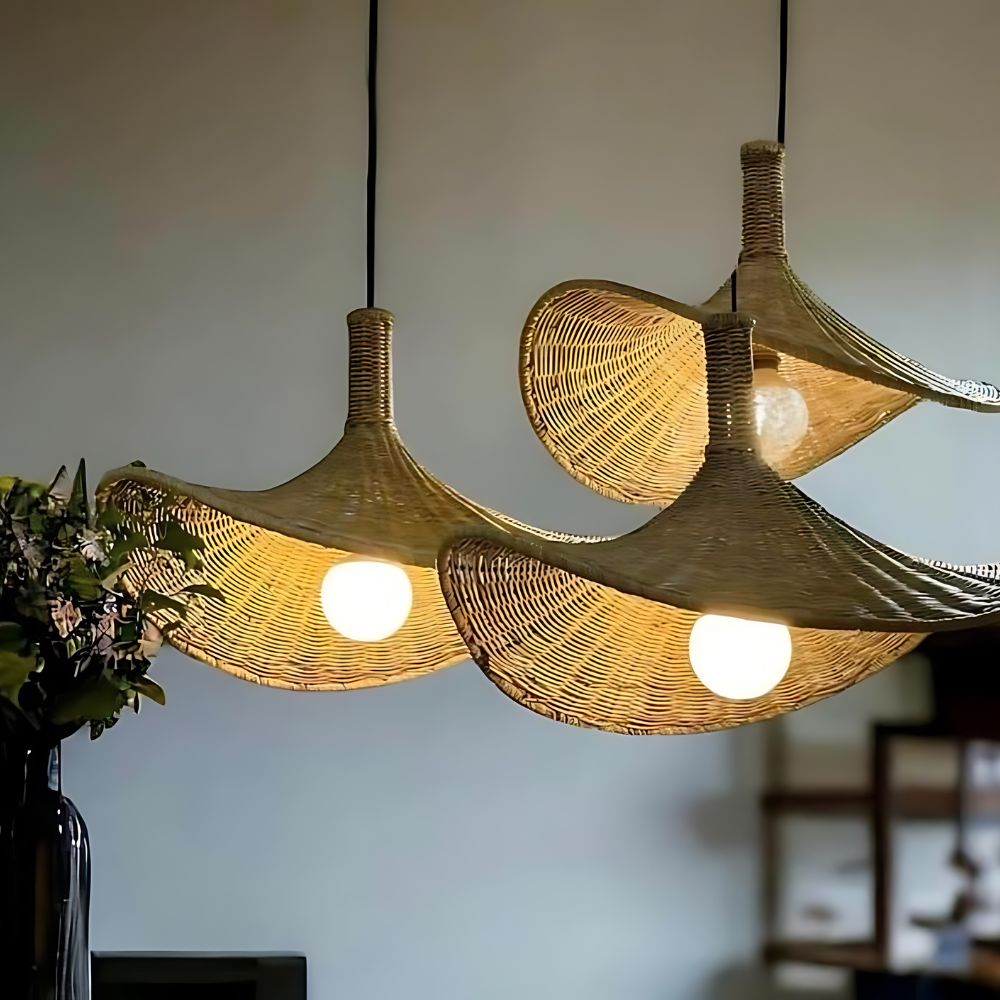 Rustic Raphia Charm Rattan Light T2058