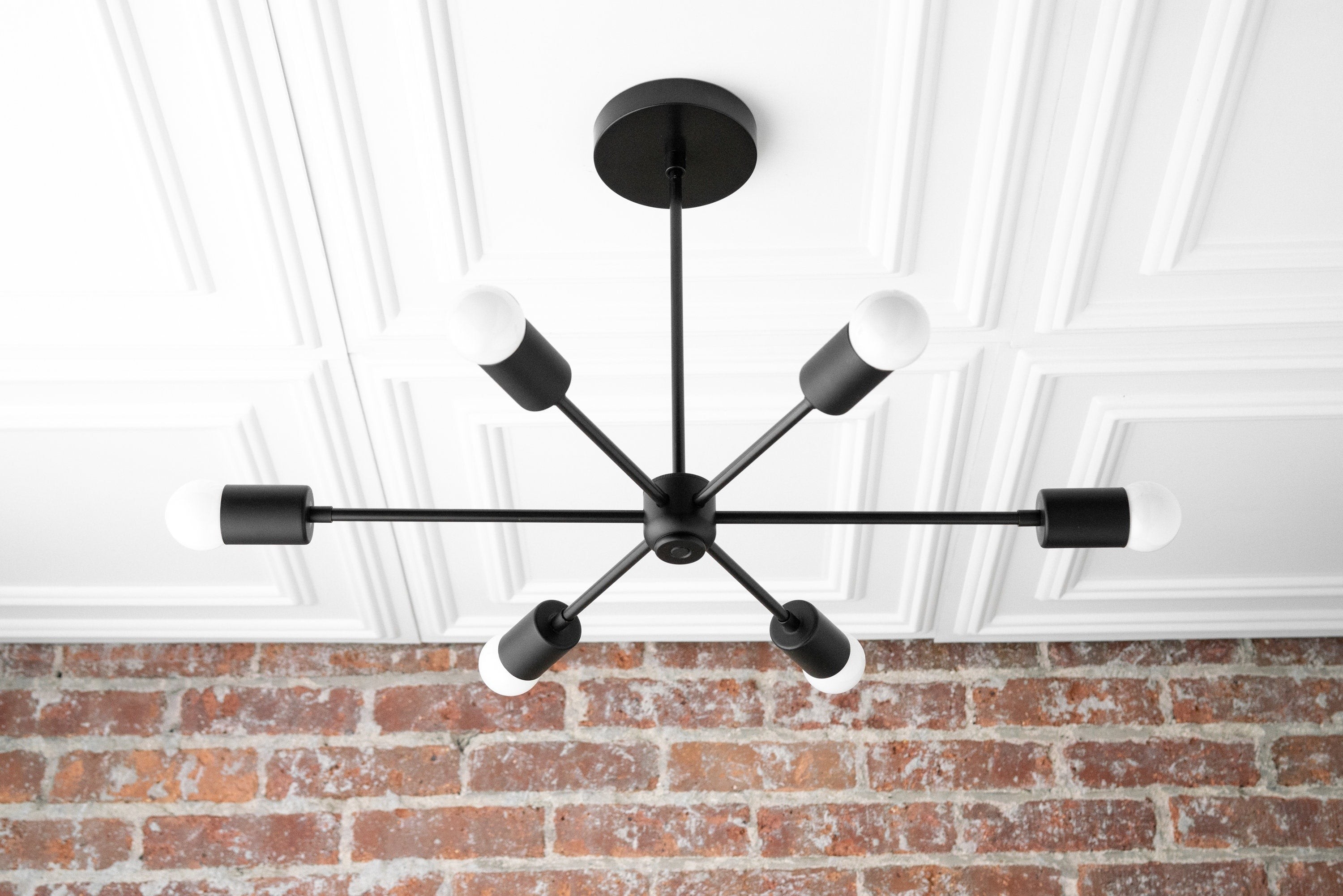 Mobilux Line Mid Century Modern Chandelier - 6 Heads Hanging Ceiling Light T312