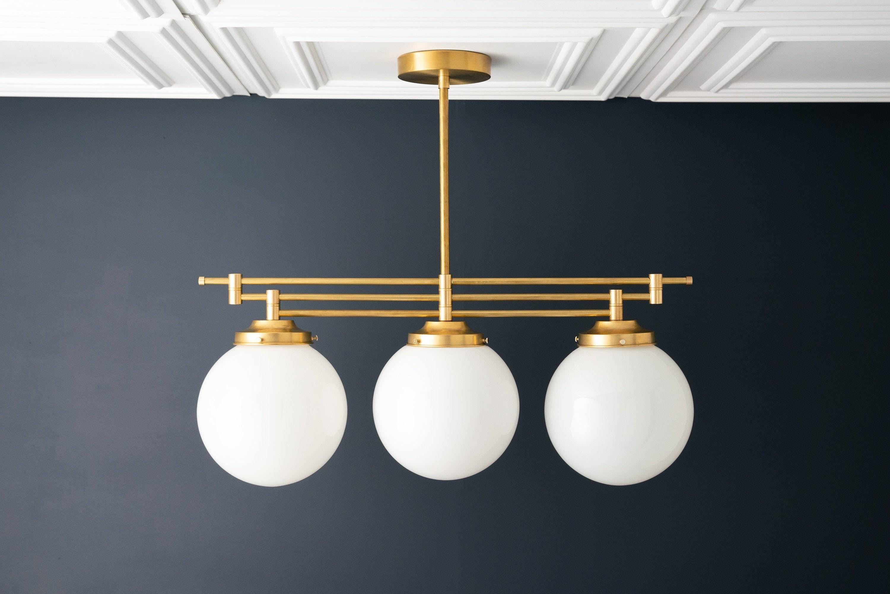 Glorica Glass Frosted Globe Pendant Light - Art Deco Hanging Light for Home T342
