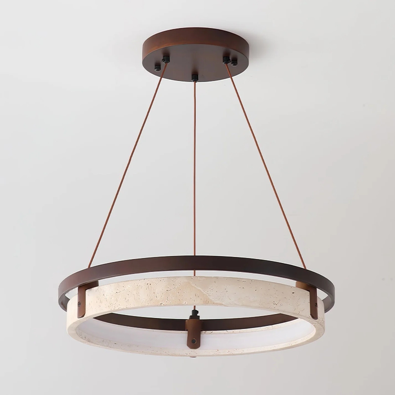 Contemporary Elegant Travertine Ring Pendant Light S288