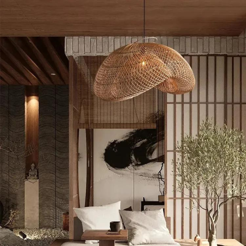The Alluring Rattan Essence of Wabi-Sabi Pendant Light T2056