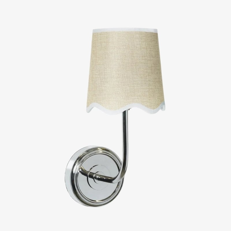 Glissum Curved Arm Fabric Wall Lamp - Modern Style for Entryway T524