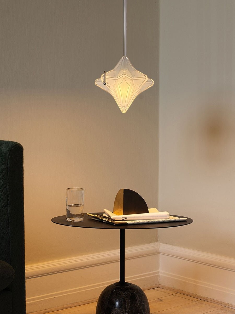 Art Deco Astris Elara Star Pendant Light - Frosted Glass Pendant with Geometric Style T434