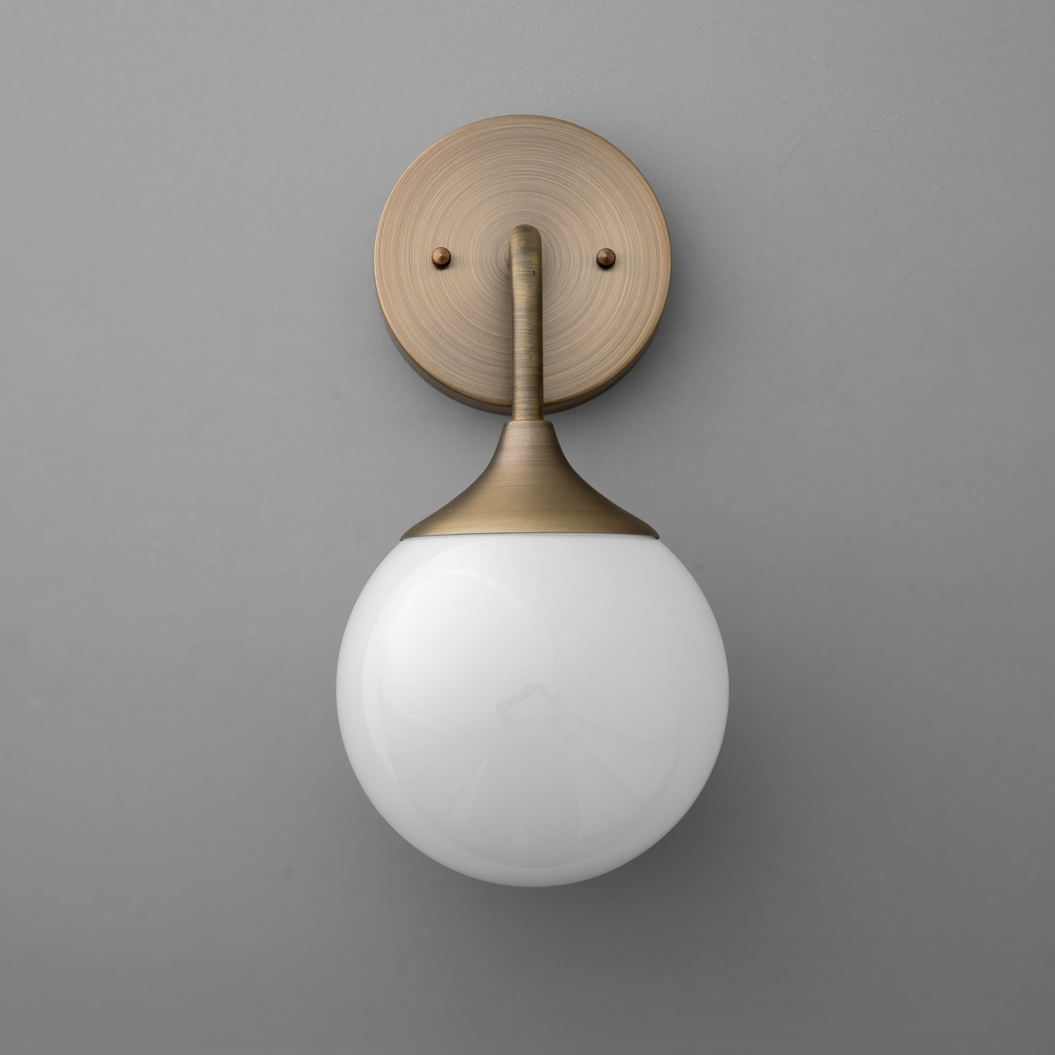 Glorica Glass Wall Sconce - Frosted Globe Light with Brass Fixture T395