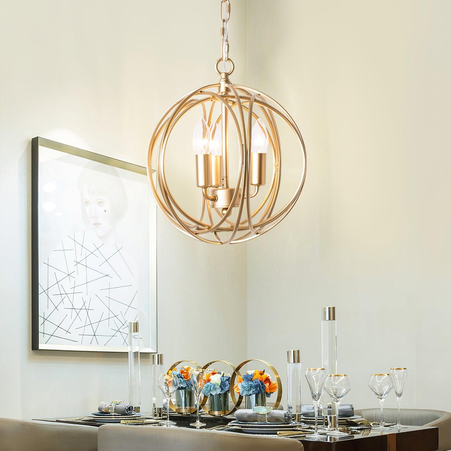 Hollow Metal Line Retro Pendant Light M526