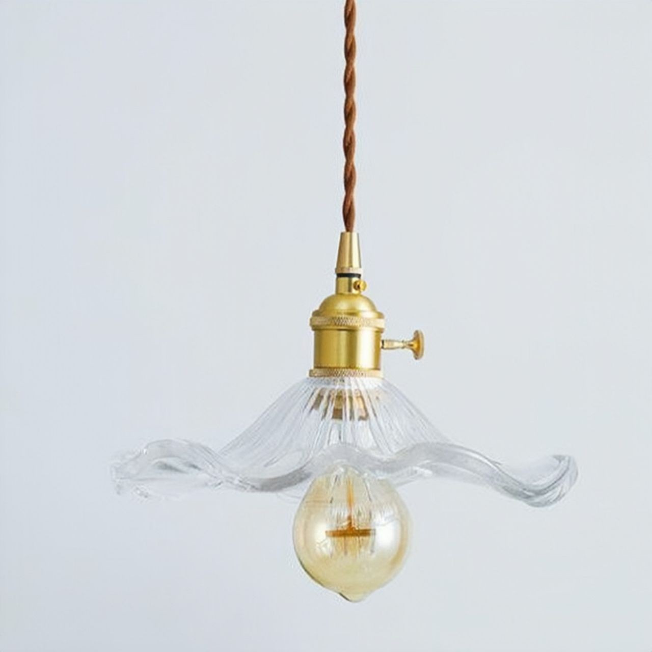 Vintage Glass Hibiscus Flower Pendant Light S129