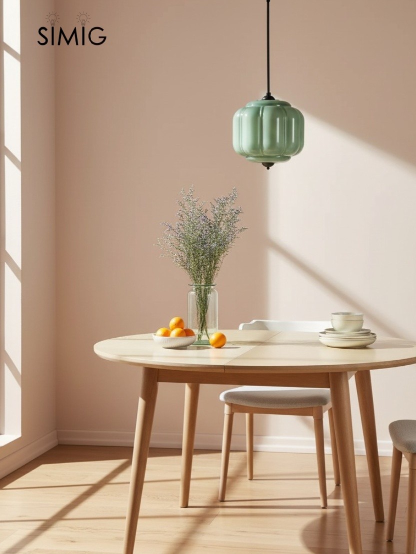 Eloise Vintage Milk Glass Pendant Light - Chic Retro Lighting for Dining Rooms S215