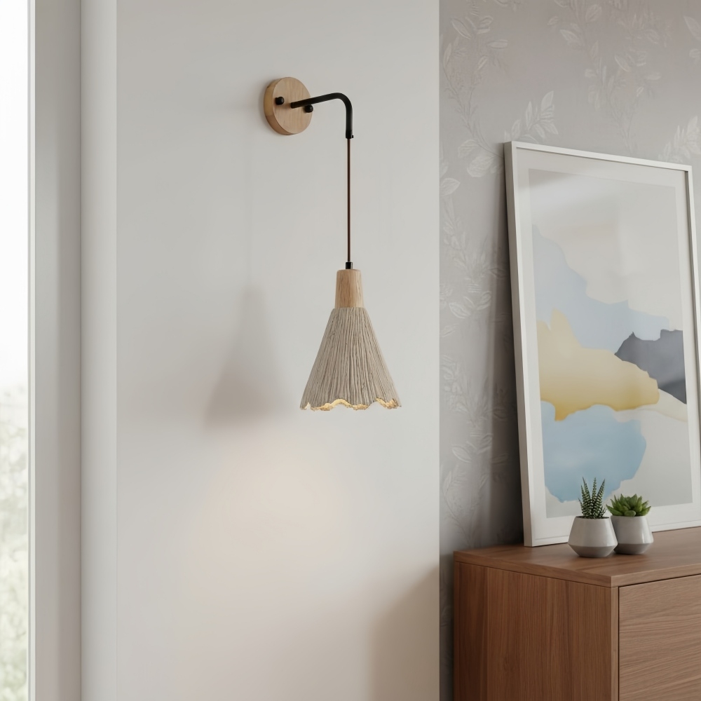 Solaraeon Microcement Minimalist Concrete Wall Sconce - Indoor Accent Lighting for Living Room T1144