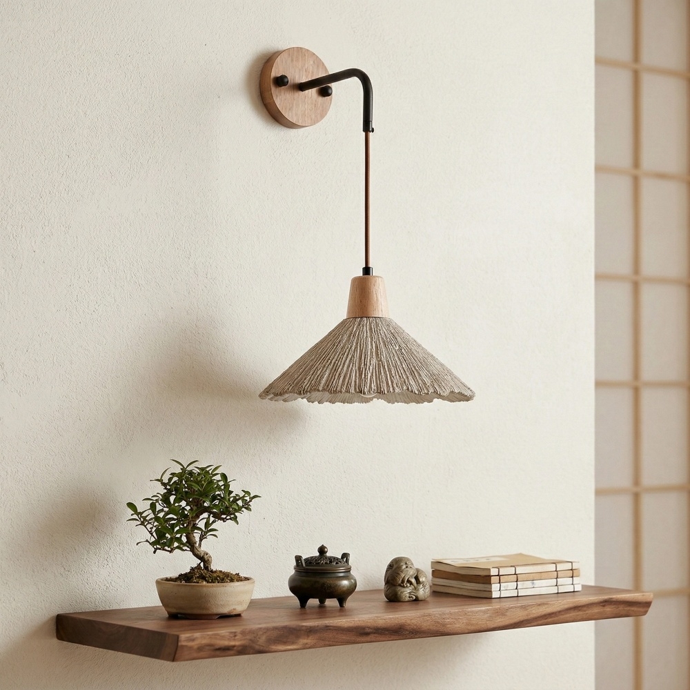 Solaraeon Microcement Minimalist Concrete Wall Sconce - Indoor Accent Lighting for Living Room T1144