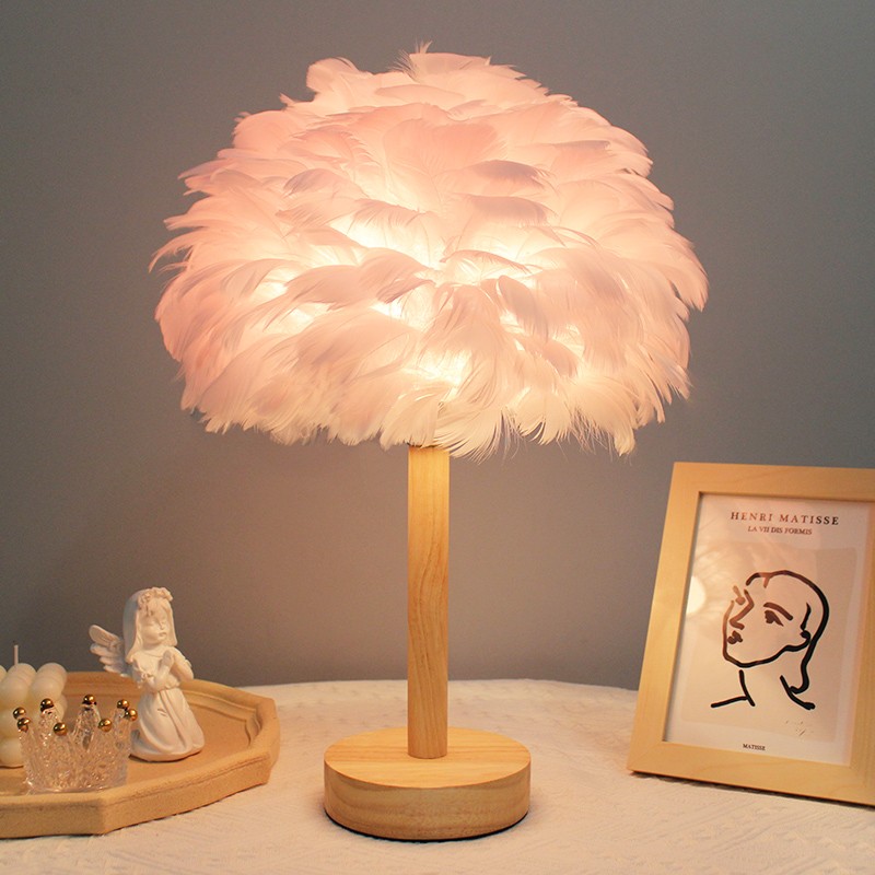 Decorative Feather Table Light For Bedroom