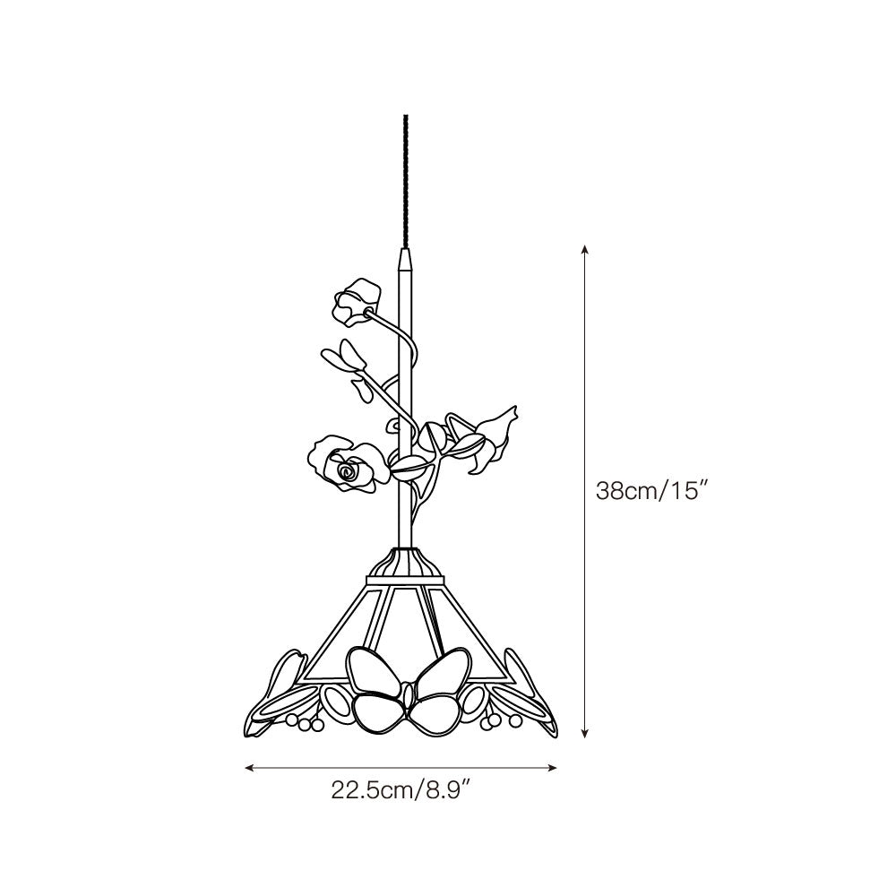 Lalique Rose Glass Pendant Lamp T1898