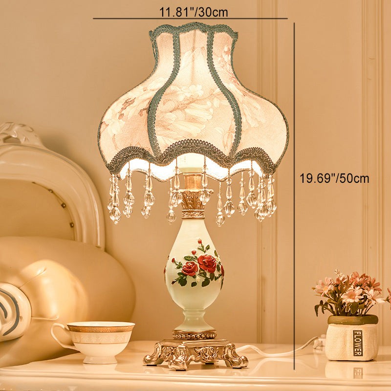 Classic European Vase Base Resin Fabric Table Lamp M09