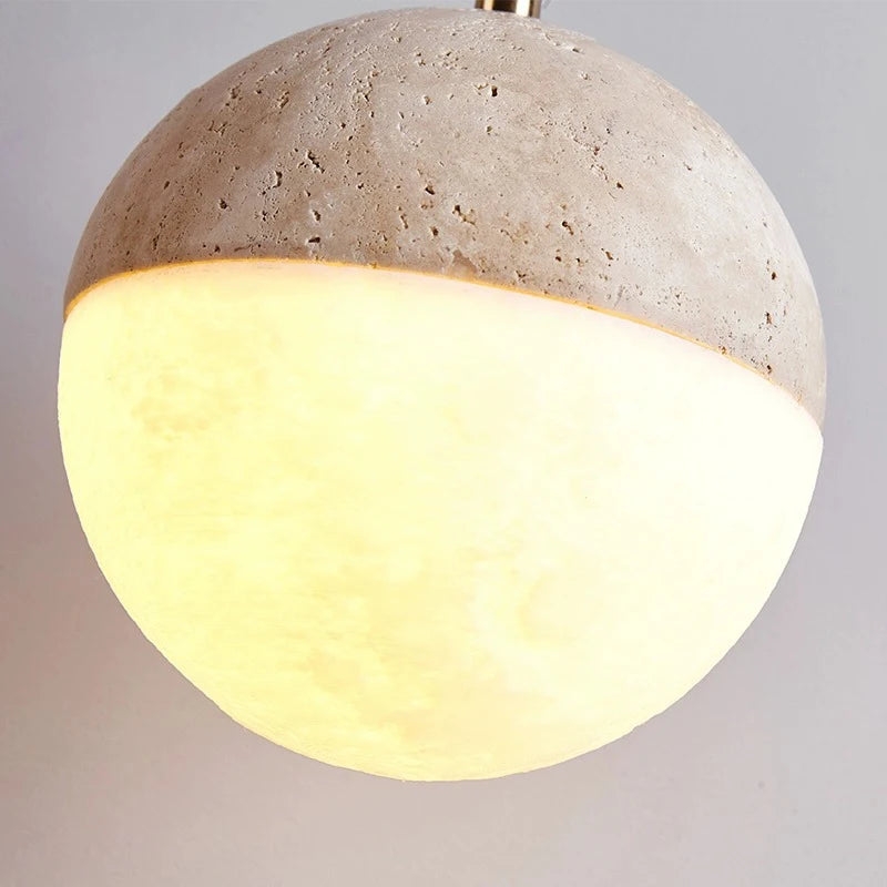 Travertine Ball Pendant Light T2140