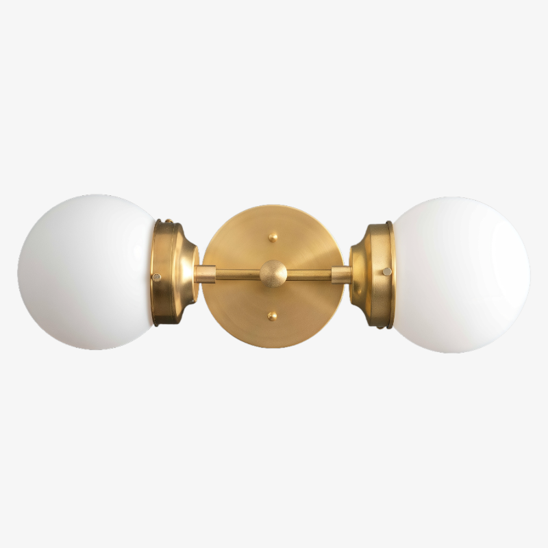 Lumio Globe Modern Geometric Sconce - Two Light Bathroom Vanity Lighting T346