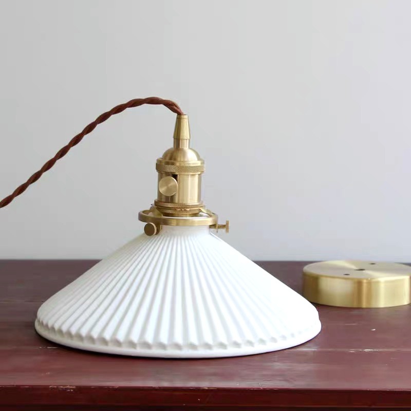 Modern Pleated Ceramic Pendant Light S160