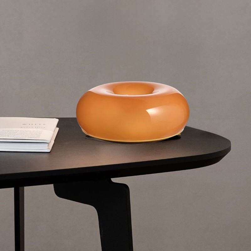 Glass Donut Table Wall Lamp - Bauhaus Style Accent Light Fixture S77