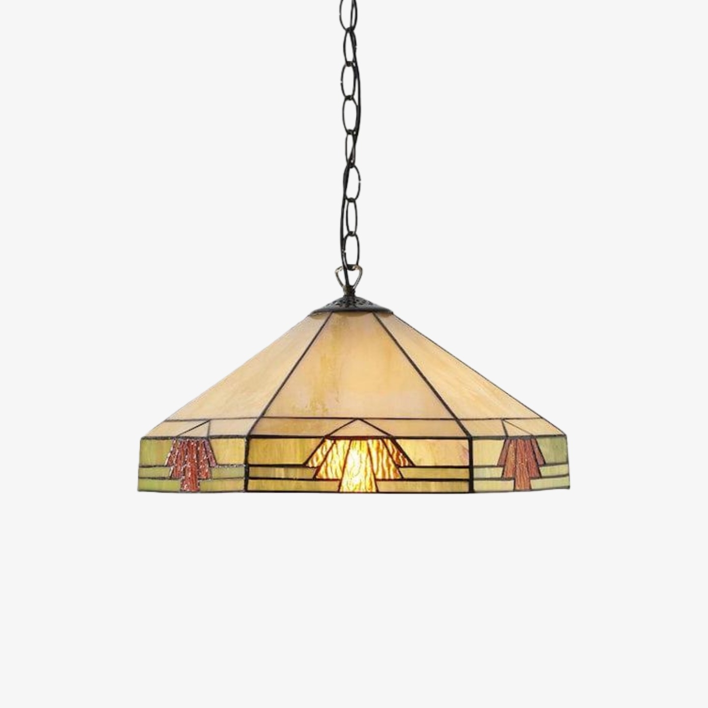 TF Nevada Vintage Stained Glass Pendant - Handcrafted Art Glass Lighting for Dining Areas T971