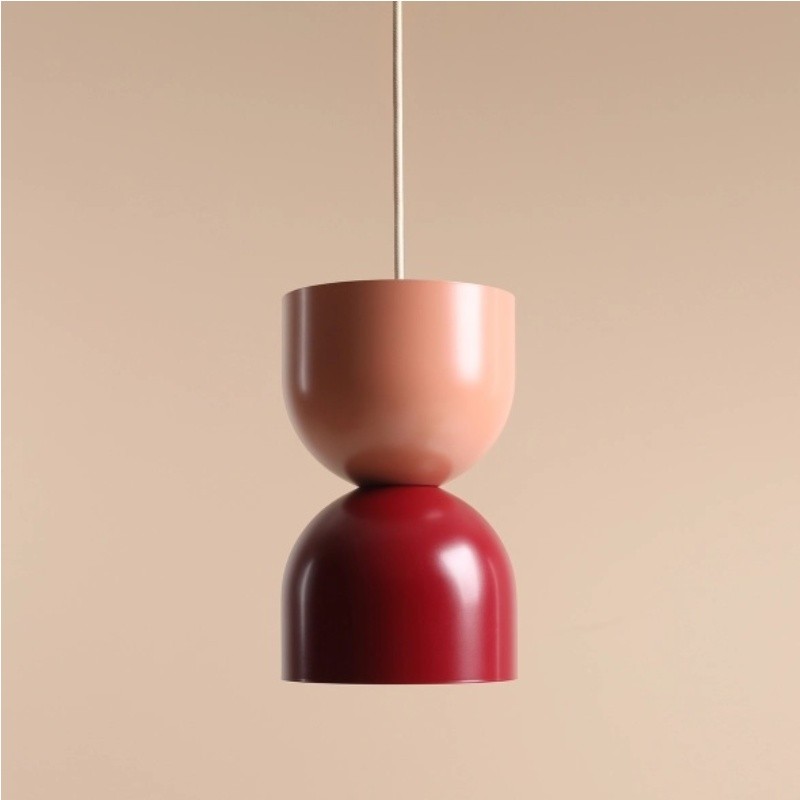 Pastel Dual‑Tone Pendant Light With Layered Metal Shade S228