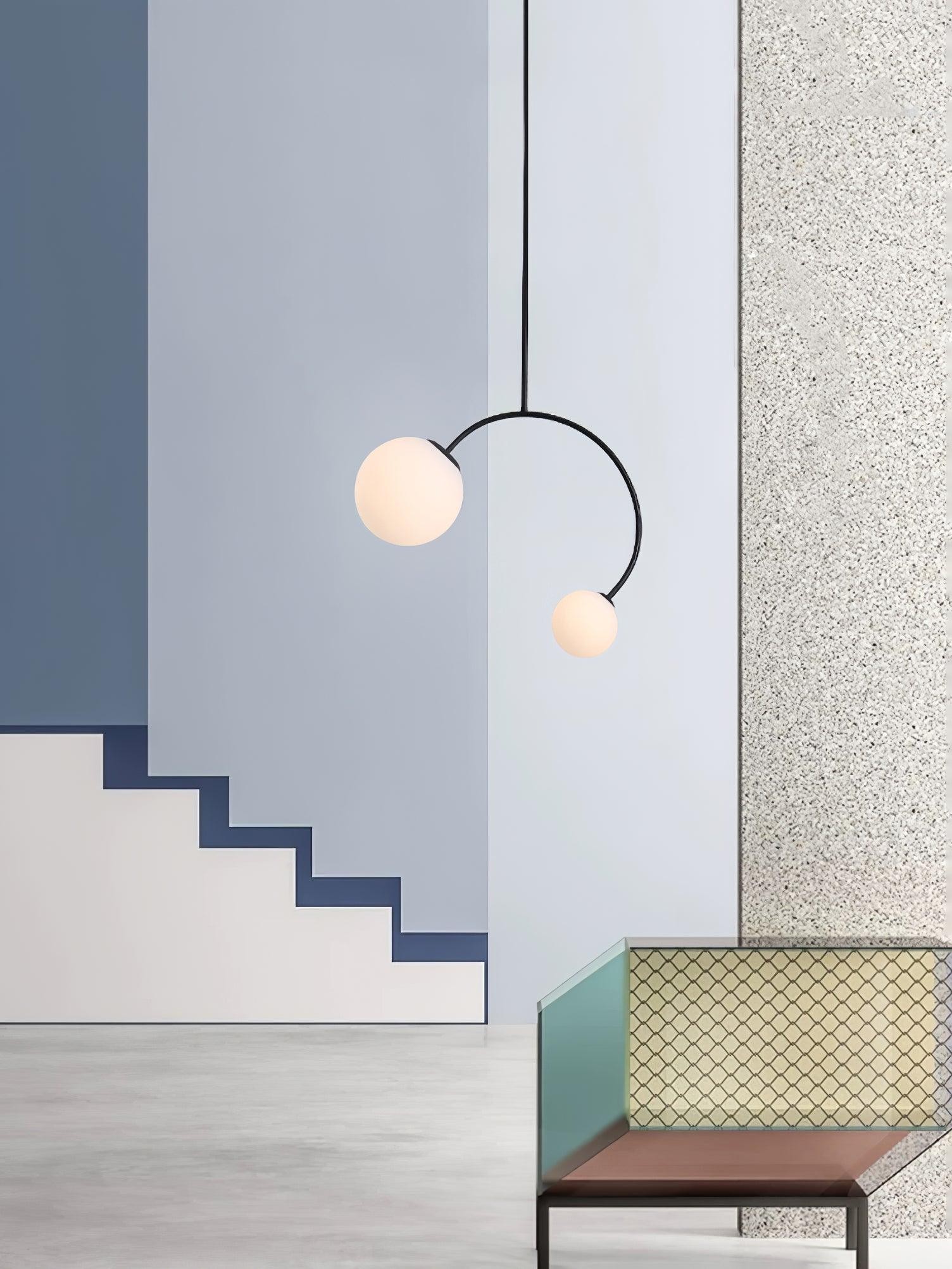 Creative Double Heads Glass Pendant Lamp M389