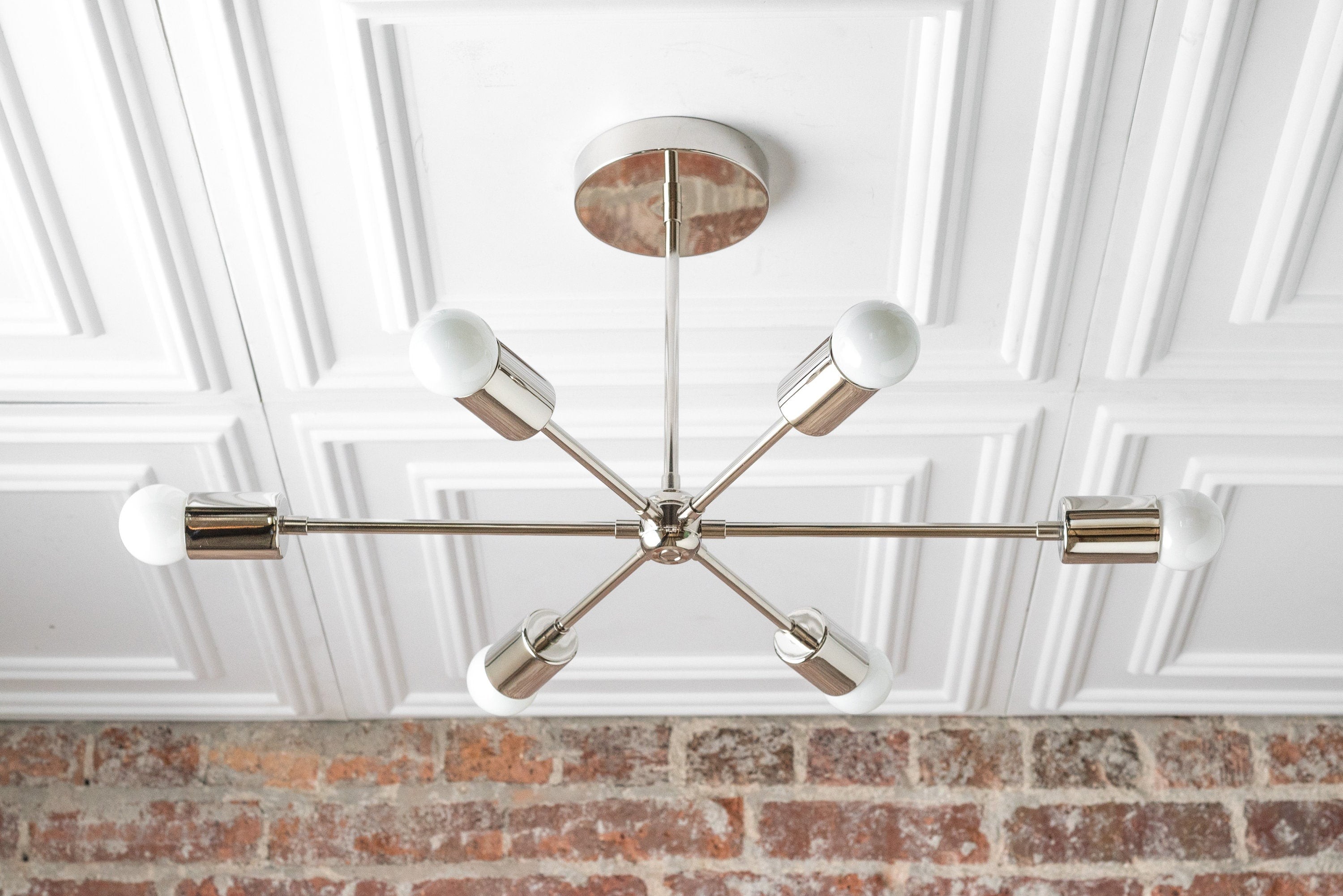 Mobilux Line Mid Century Modern Chandelier - 6 Heads Hanging Ceiling Light T312