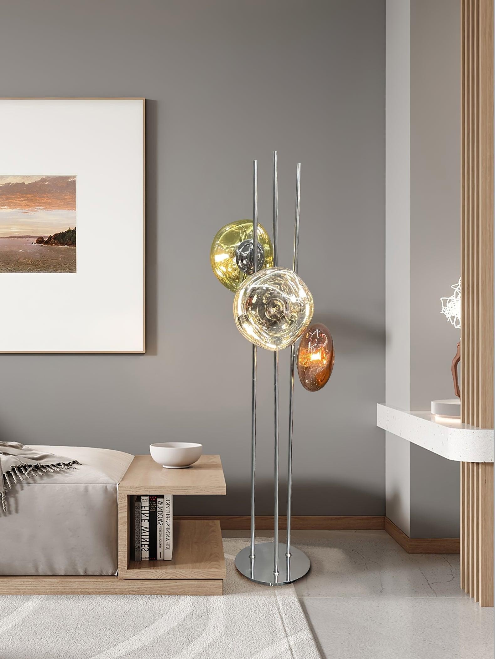 Tricolor Art Textured Glass Floor Lamp M313