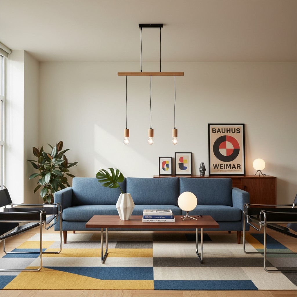 Virell Adjustable Linear Ceiling Light - 3‑Bulb Wooden and Metal Design for Kitchen Island or Office T870
