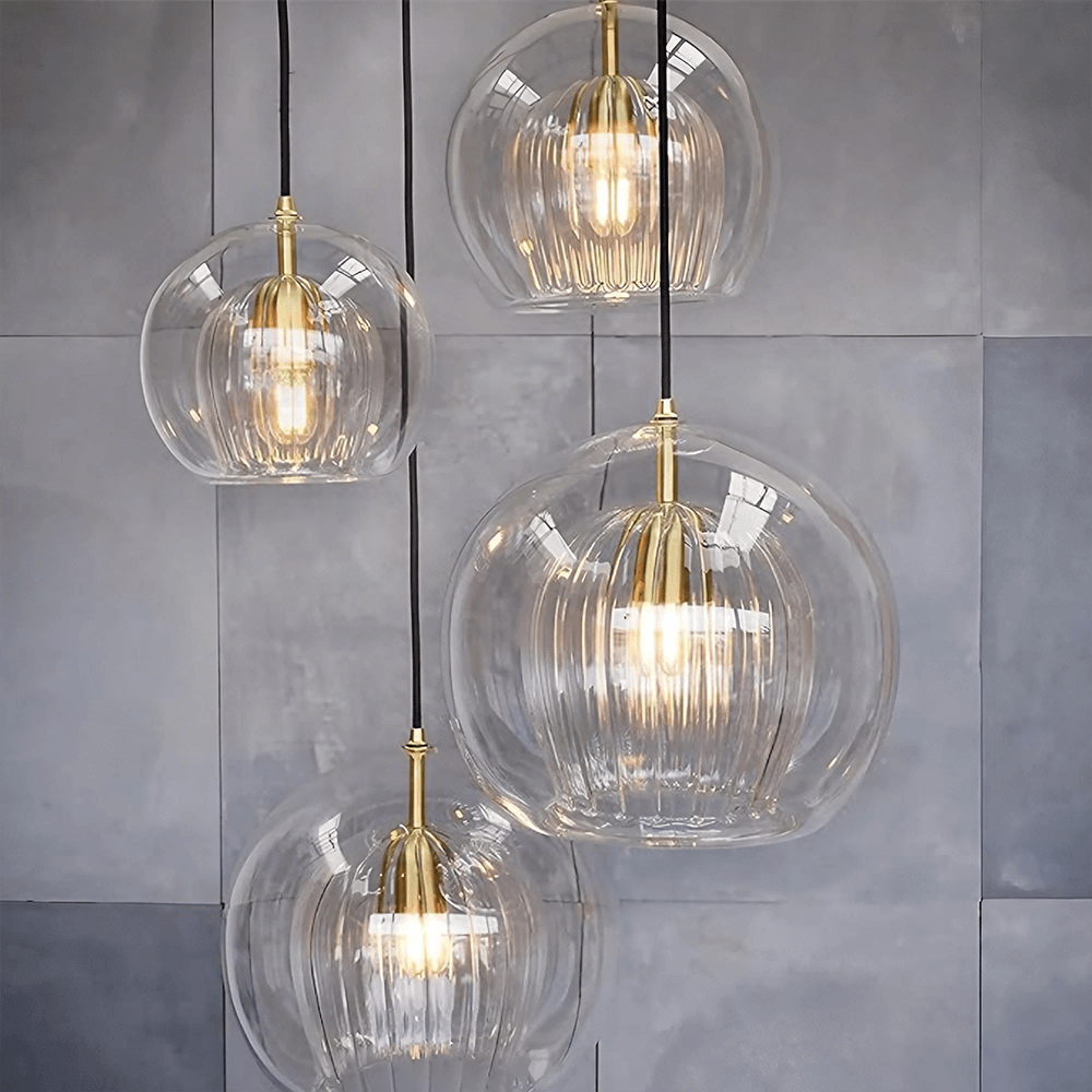 Modern Pleated Glass Pendant Light G49