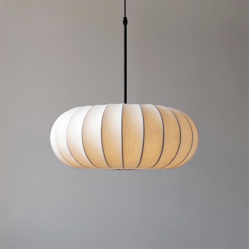Simple Wabi-sabi White Lantern Fabric Pendant Lamp M06