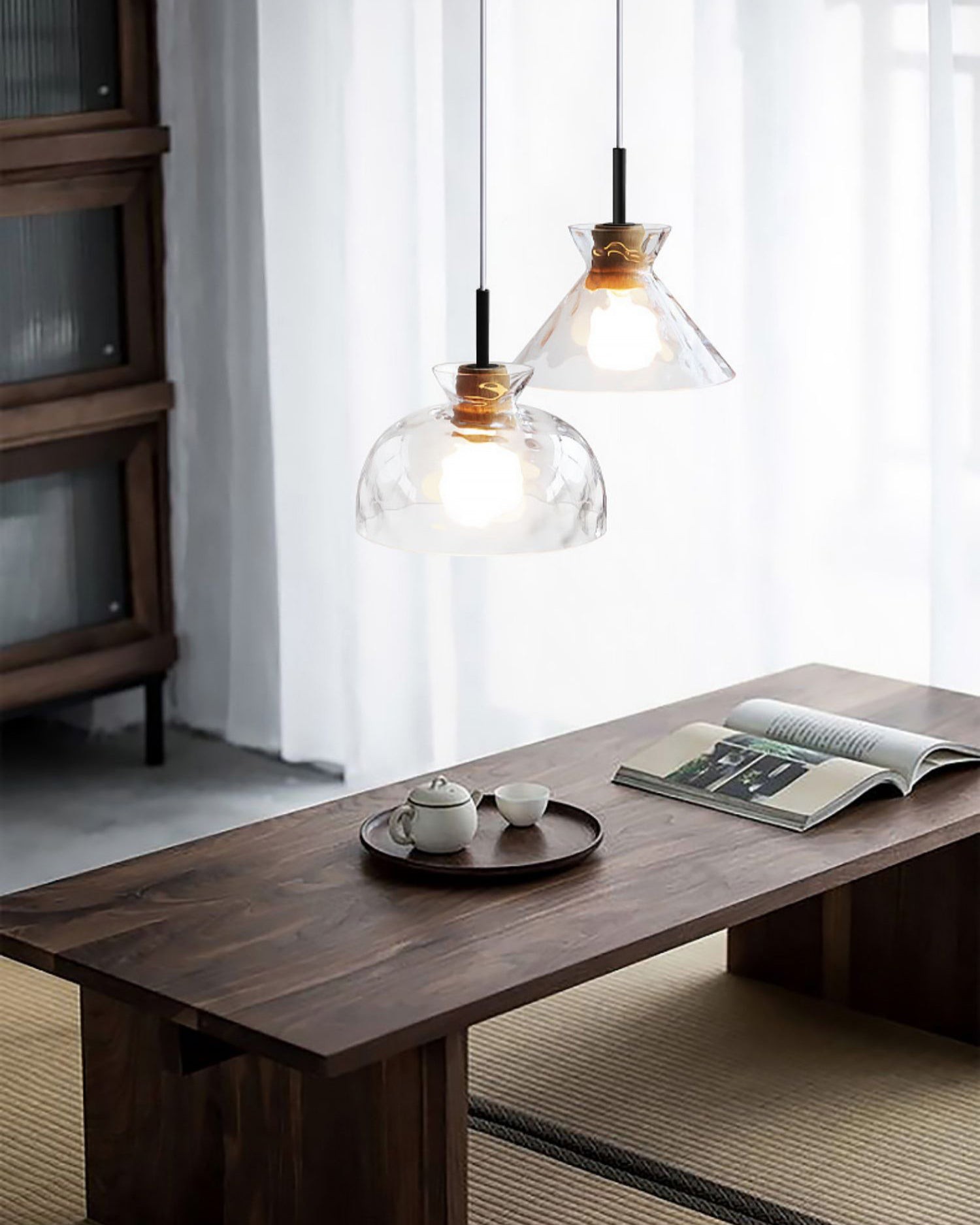 Modern Water Ripple Transparent Glass Pendant Lamp M16