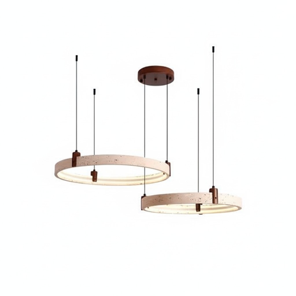 Simple Circular Travertine Pendant Lamp G29