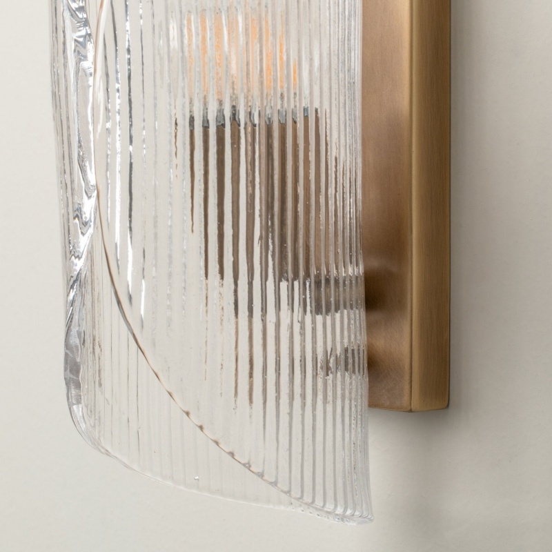 Velora Cylinder Glass Wall Light - Refined Brass Wall Sconce for Entryway or Bedside T736