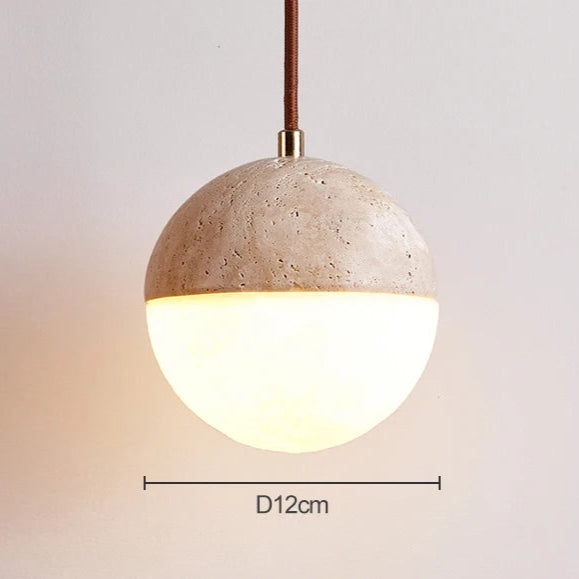 Travertine Ball Pendant Light T2140