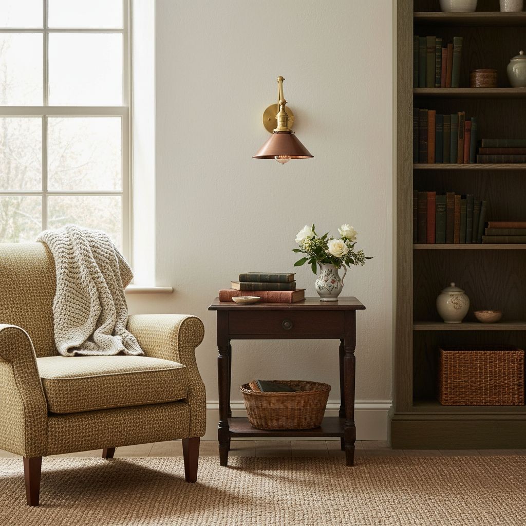 Conique Metal Industrial Wall Sconce with Adjustable Arm - Vintage Copper Cone Shade for Task Lighting T390
