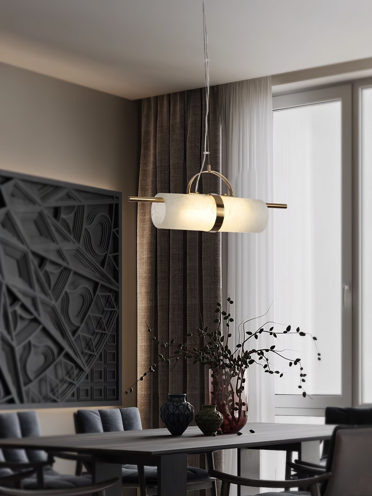 Mini Cylindrical Alabaster Pendant Light T1645