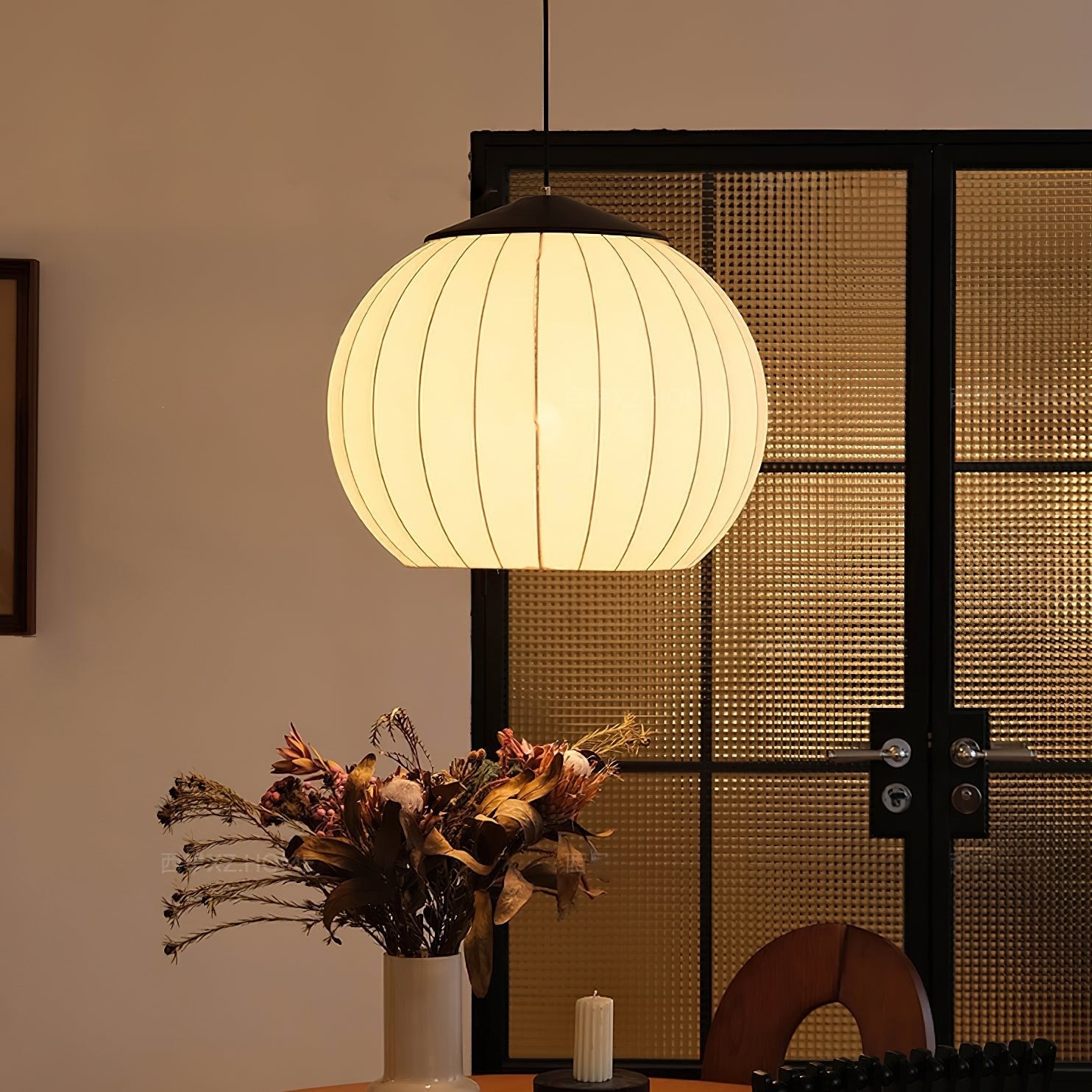 Japanese Style Fabric Lantern Pendant Lamp M547