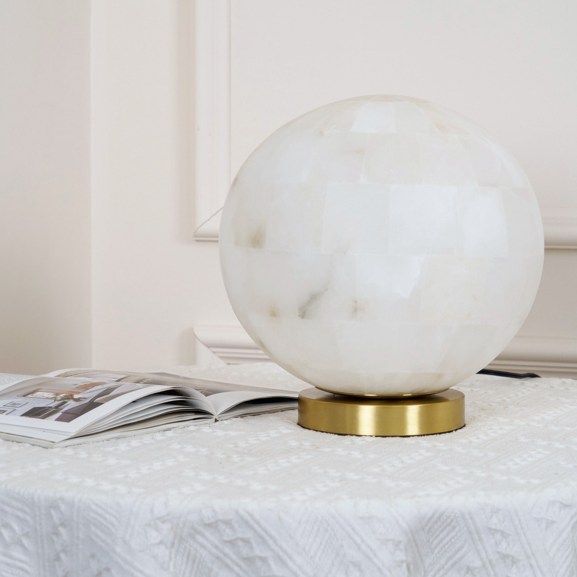 Alabaster Ball Table Lamp T1657
