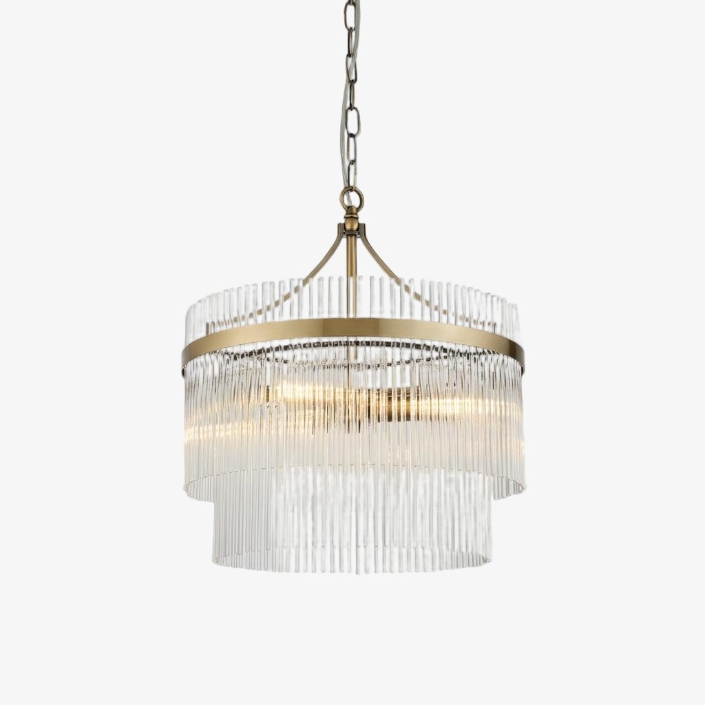 RibGlow Pendant Light - Trio Pendant with Elegant Glass Rods for Dining or Hallway T863