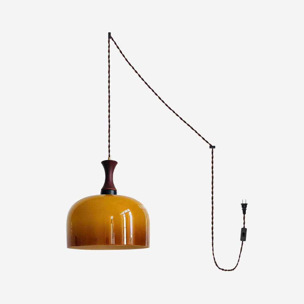 Lacey Glass Plug In Pendant Lamp T1338