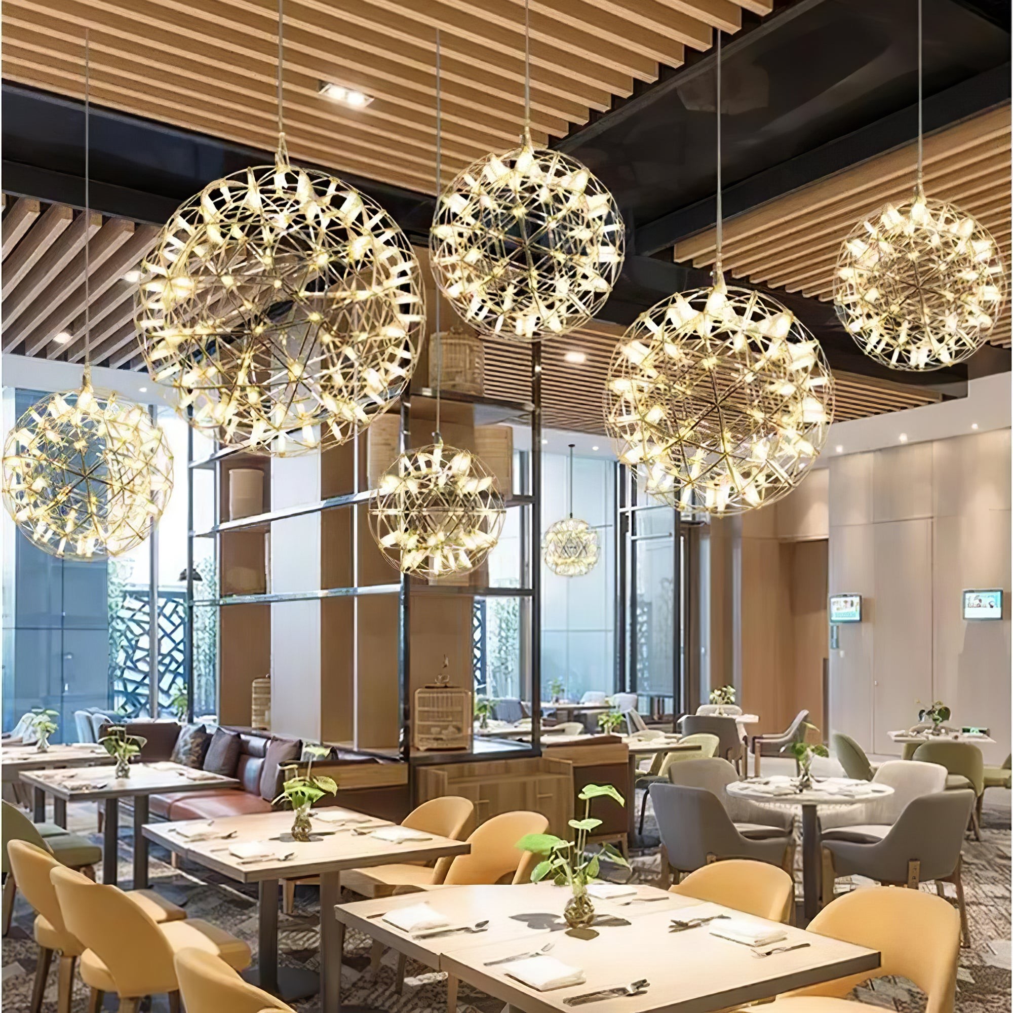 Silver Spark Ball Pendant Light T204