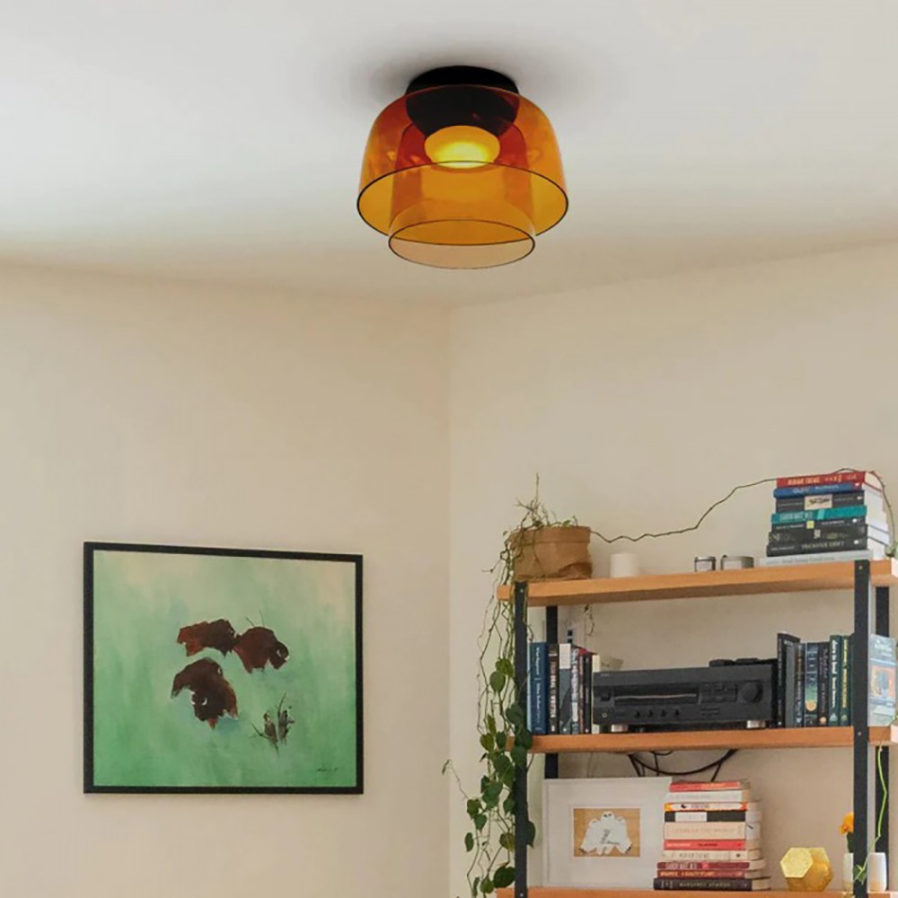 Nordic Morandi Glass Bowl Shaped Ceiling Lamp S184