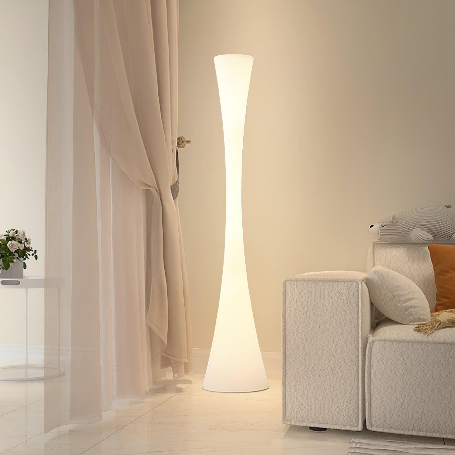 Romantic Simple White Column Floor Lamp G06