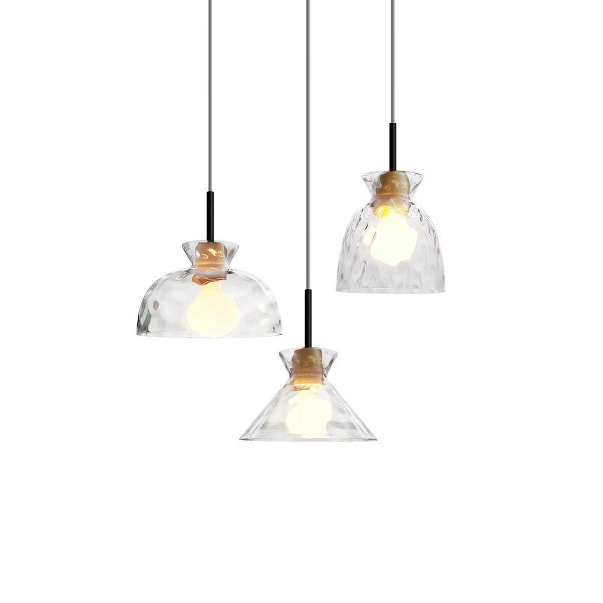 Modern Water Ripple Transparent Glass Pendant Lamp M16