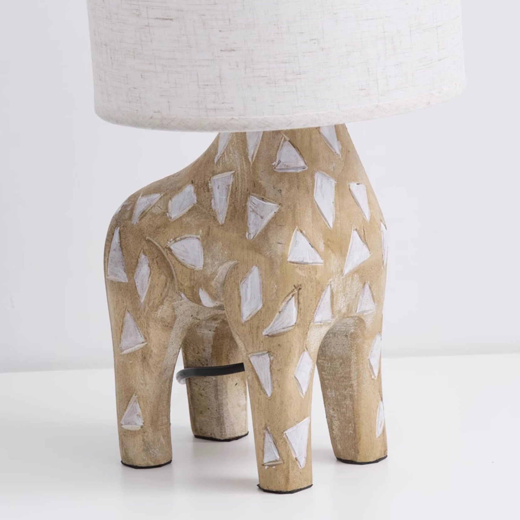 Carved Wood Animal Table Lamp T1745