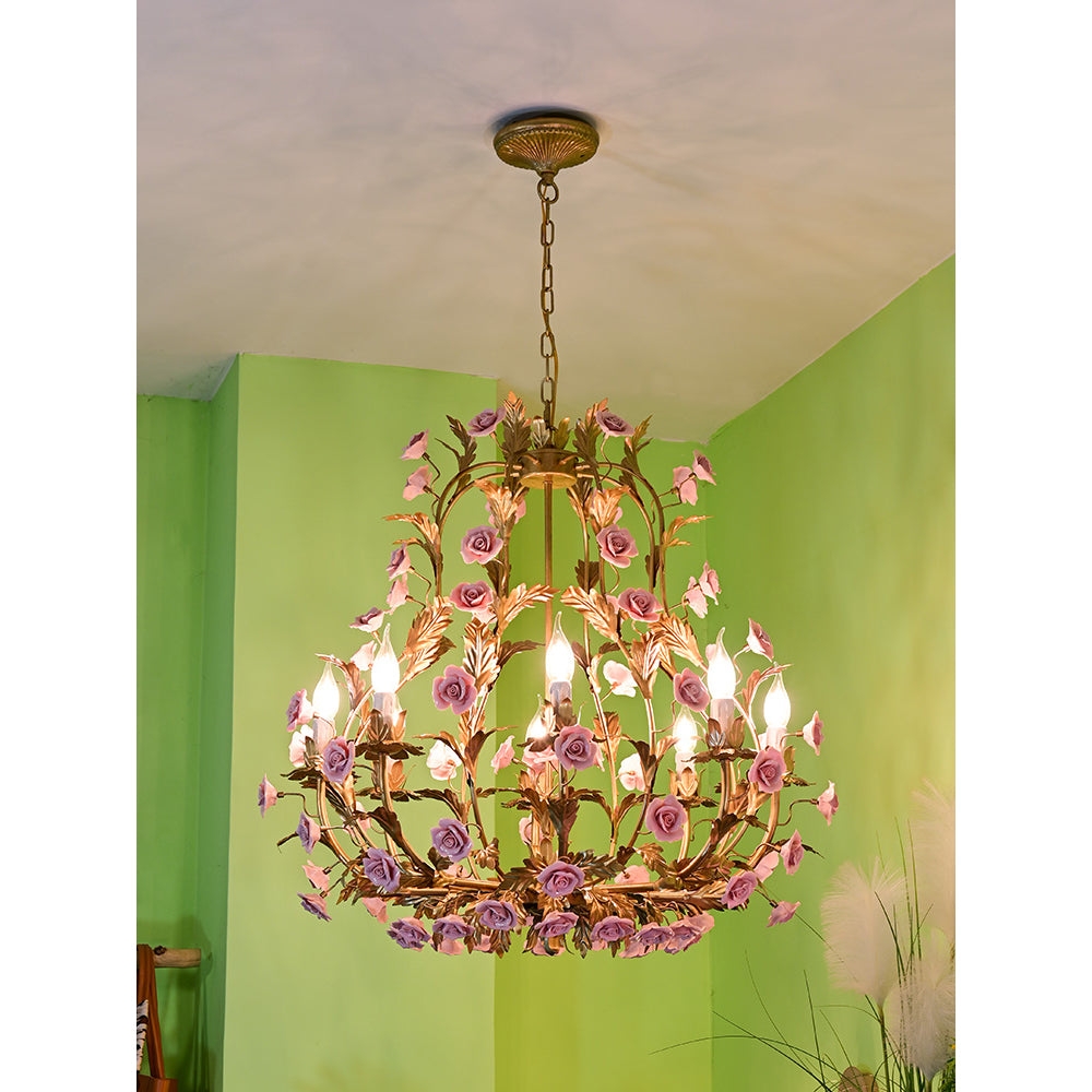 Ceramic Rose Chandelier T1897