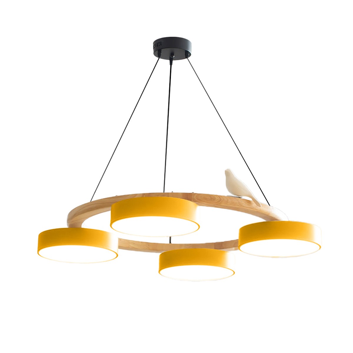 Nordic Wooden Bird Creative Round Chandelier S206