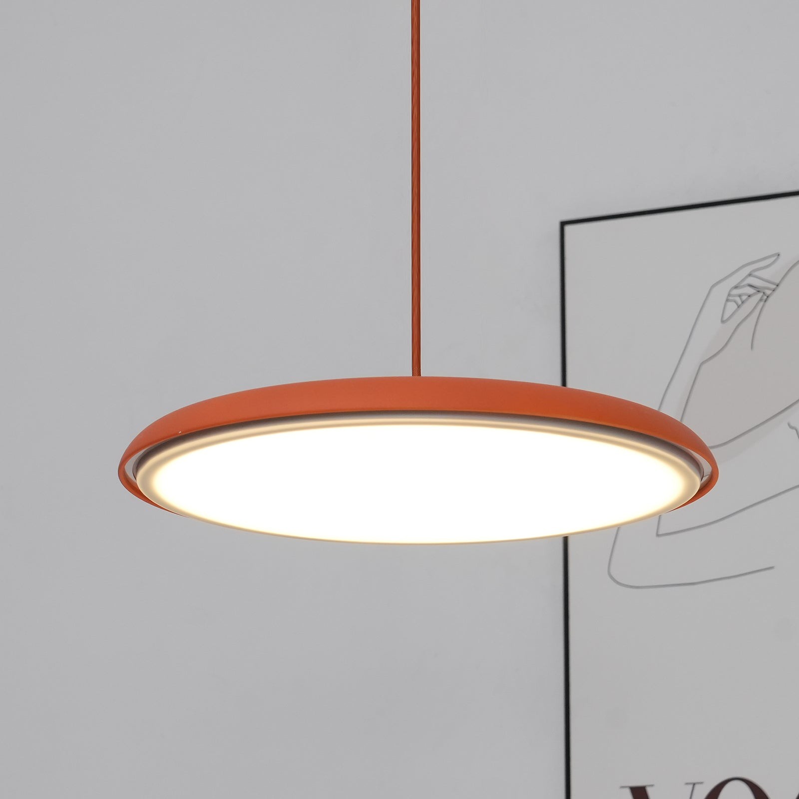 Modern Metal Saucer Pendant Light – Slim Design with LED Lighting M45