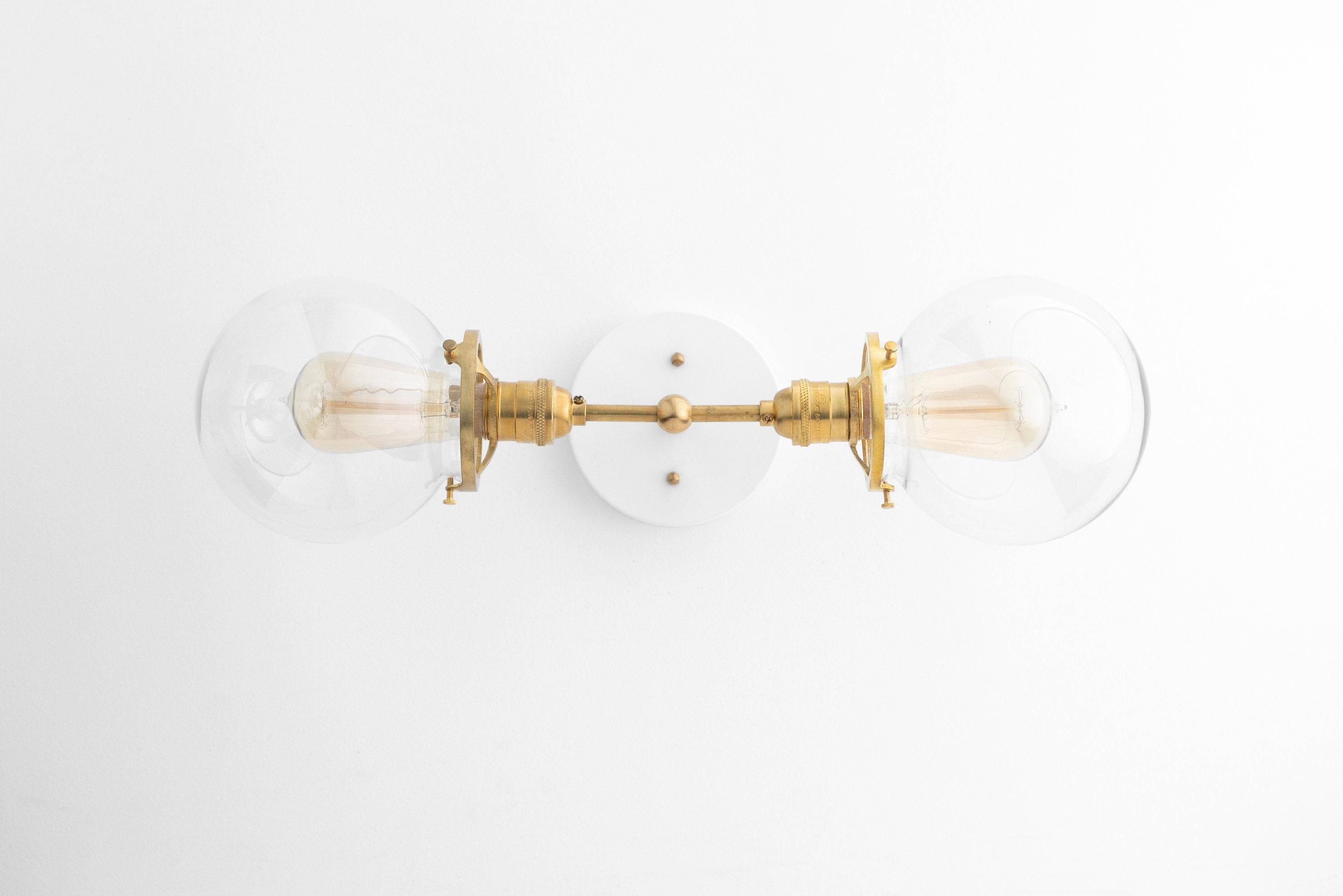 Lumio Globe Industrial Vanity Lighting- Modern Double Globe Wall Light T343